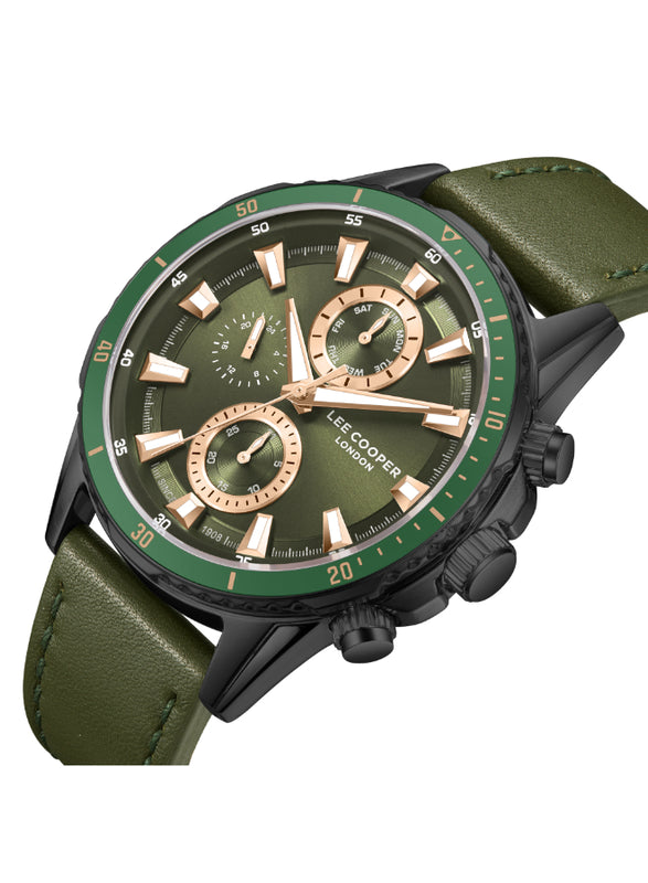 LEE COOPER Men's Multi Function Dark Green Dial Watch - LC08004.077