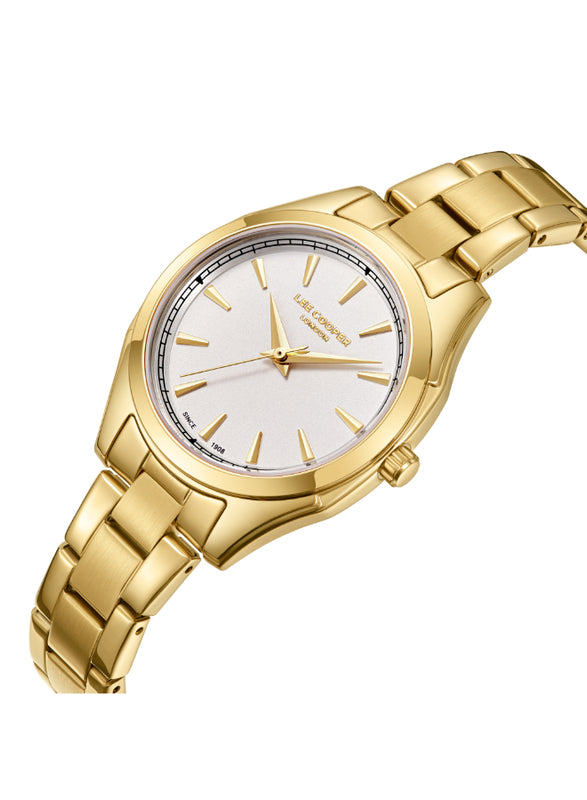 ساعة لي كوبر النسائية التناظرية ذات المينا الفضية - LC08006.130