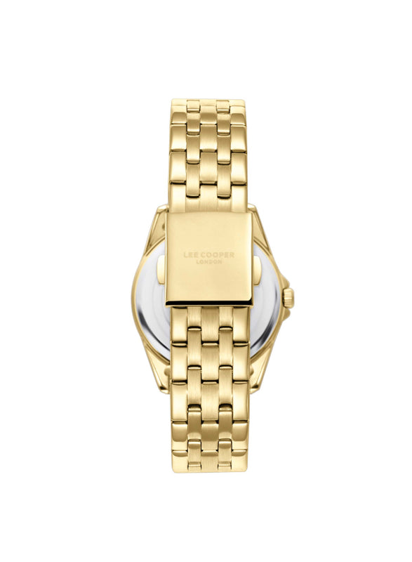 ساعة لي كوبر النسائية التناظرية ذات المينا البيضاء - LC08033.120