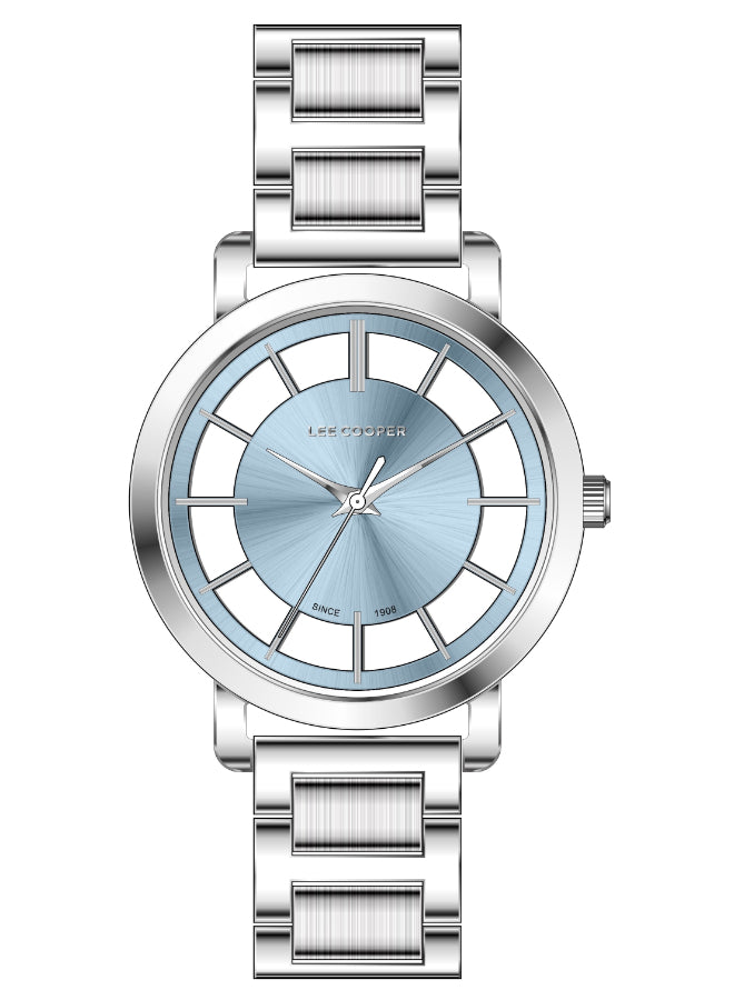 Lee Cooper Female's Analog Slive/Blue Dial Watch - LC08037.300