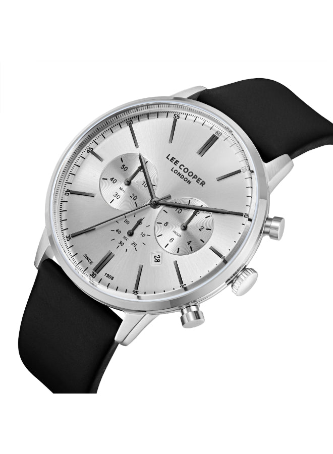 ساعة لي كوبر الرجالية متعددة الوظائف ذات مينا فضي - LC08043.331