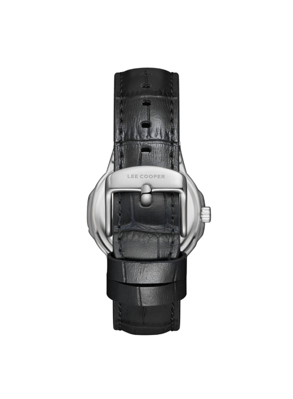 ساعة لي كوبر النسائية التناظرية ذات المينا السوداء - LC08107.351