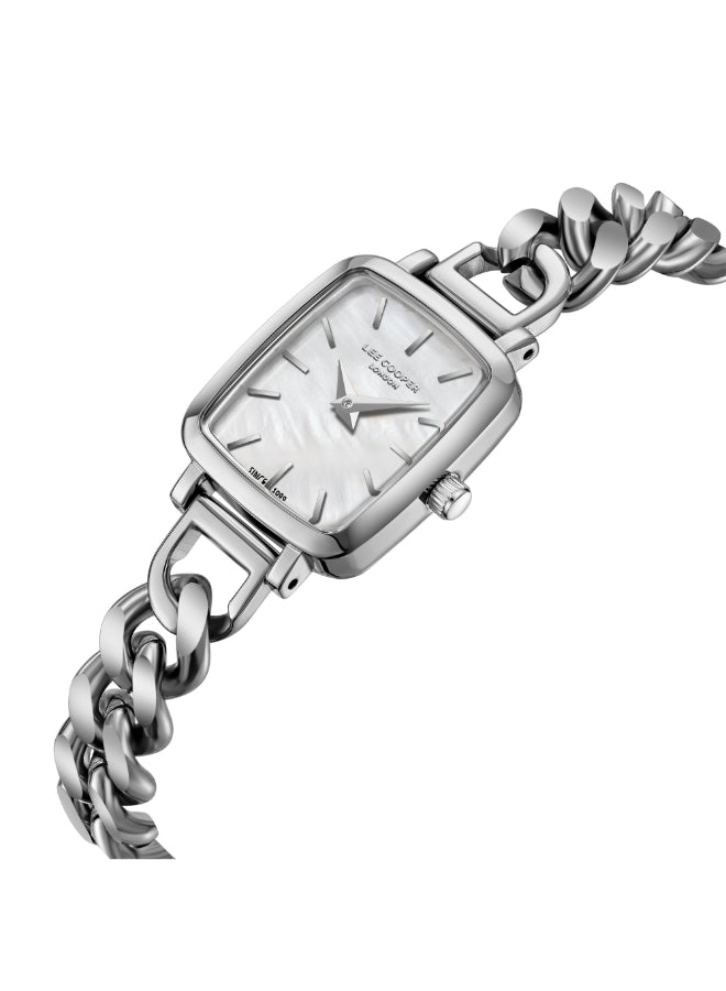 ساعة لي كوبر النسائية التناظرية ذات المينا المصنوع من عرق اللؤلؤ - LC08130.320