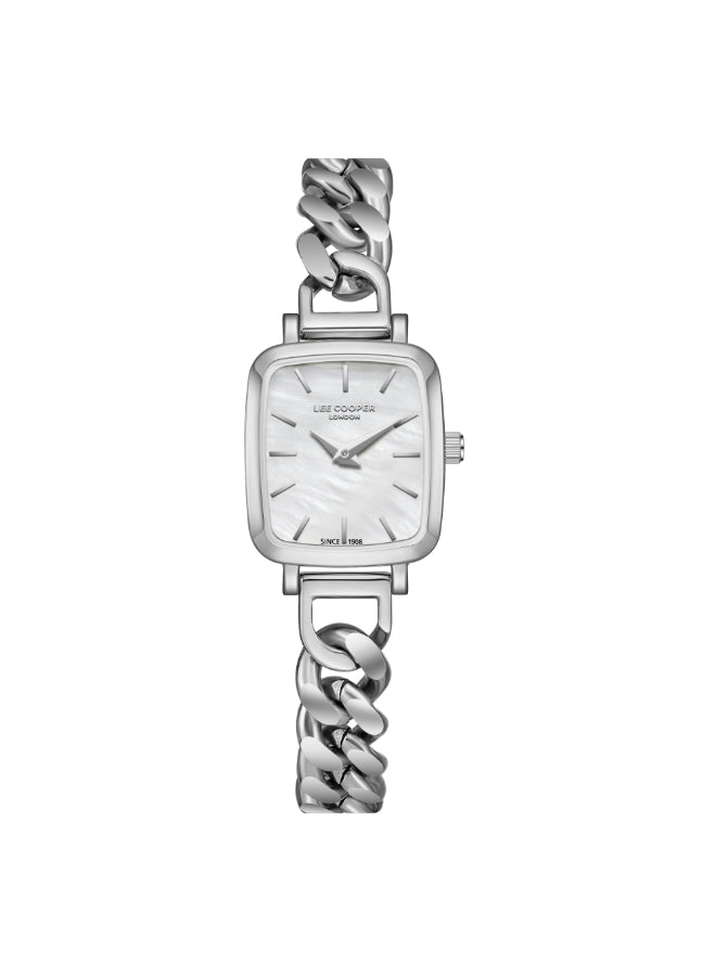 ساعة لي كوبر النسائية التناظرية ذات المينا المصنوع من عرق اللؤلؤ - LC08130.320