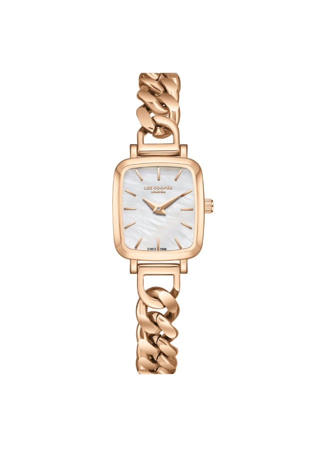 ساعة لي كوبر النسائية التناظرية ذات المينا المصنوع من عرق اللؤلؤ - LC08130.420