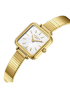 ساعة لي كوبر النسائية التناظرية ذات المينا المصنوع من عرق اللؤلؤ - LC08138.120