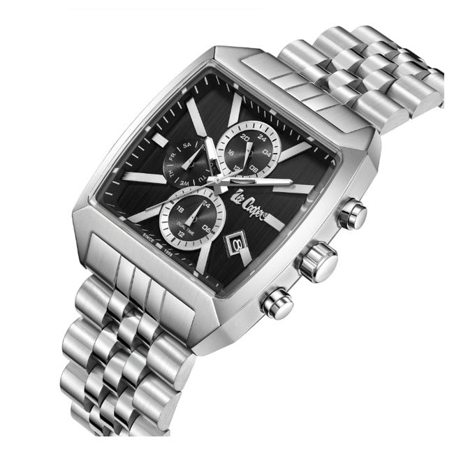 ساعة لي كوبر الرجالية متعددة الوظائف ذات المينا السوداء - LC08139.350