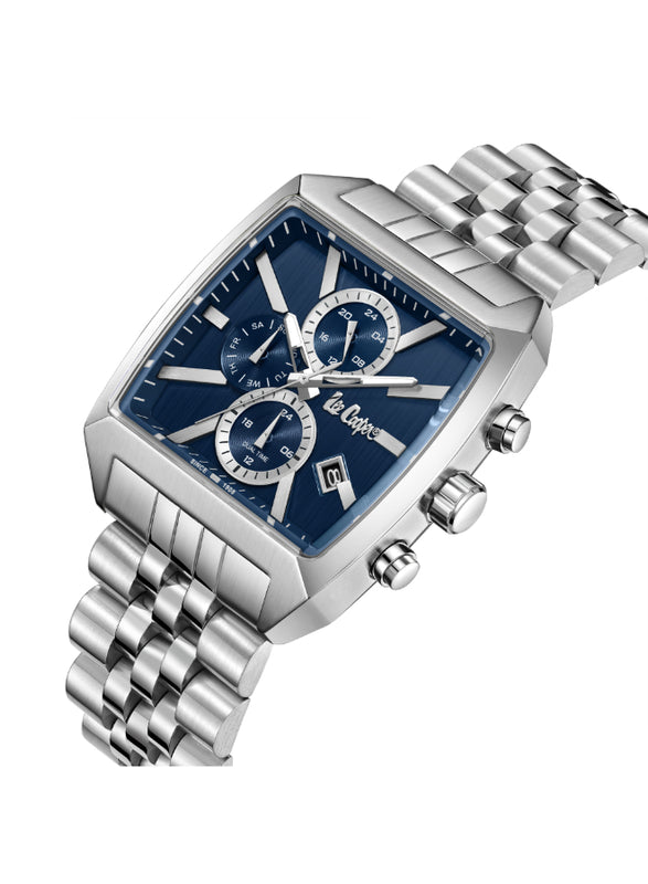 ساعة لي كوبر الرجالية متعددة الوظائف بمينا أزرق داكن - LC08139.390