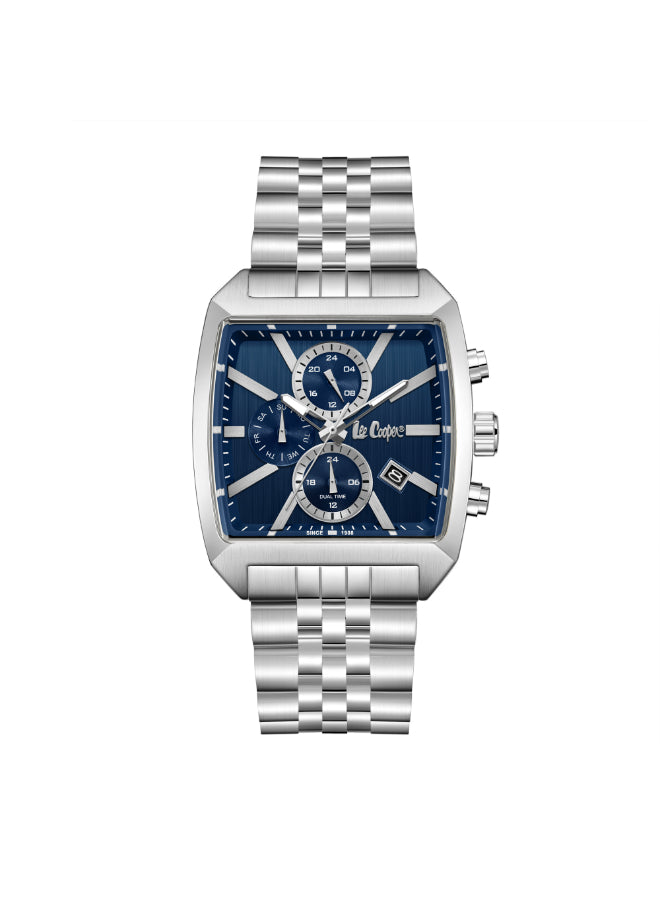ساعة لي كوبر الرجالية متعددة الوظائف بمينا أزرق داكن - LC08139.390