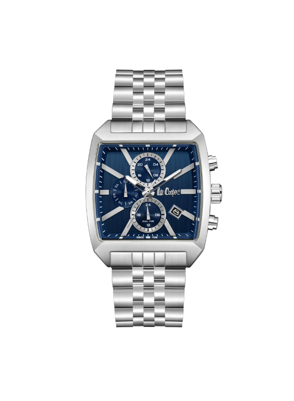 ساعة لي كوبر الرجالية متعددة الوظائف بمينا أزرق داكن - LC08139.390