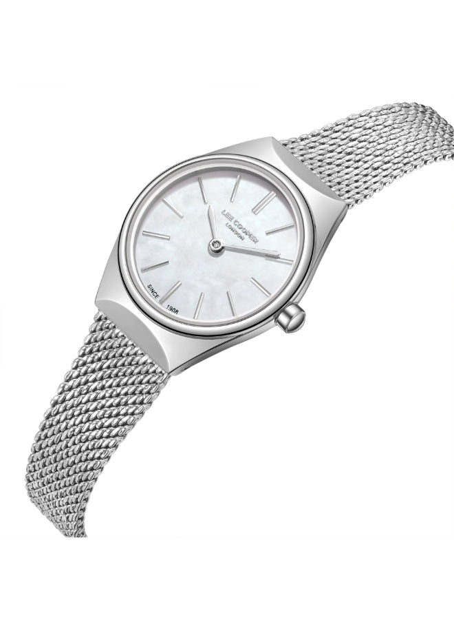 ساعة لي كوبر النسائية التناظرية ذات المينا المصنوع من عرق اللؤلؤ - LC08140.320