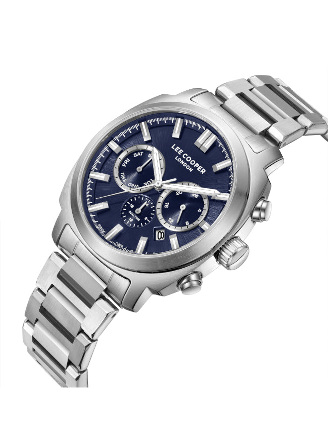 ساعة لي كوبر الرجالية متعددة الوظائف بمينا أزرق داكن - LC08144.390