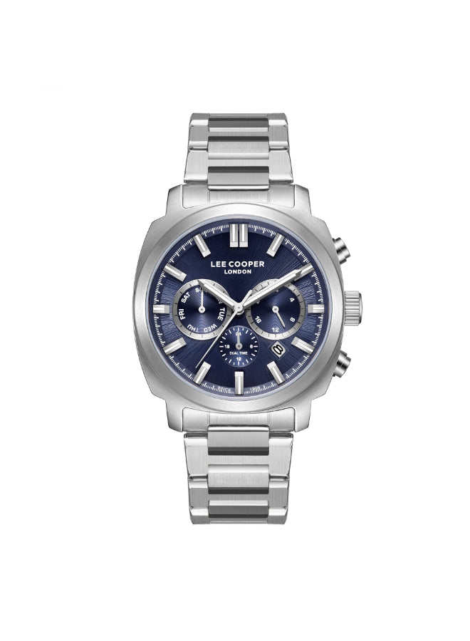 ساعة لي كوبر الرجالية متعددة الوظائف بمينا أزرق داكن - LC08144.390