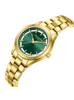 ساعة لي كوبر النسائية التناظرية ذات المينا الأخضر الداكن - LC08147.170