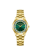 ساعة لي كوبر النسائية التناظرية ذات المينا الأخضر الداكن - LC08147.170