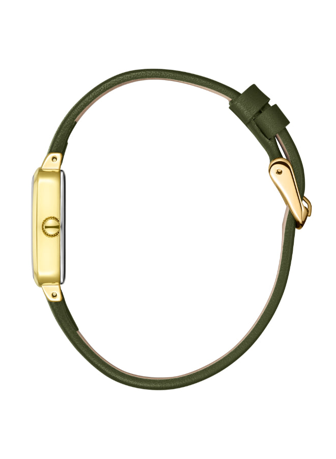 ساعة لي كوبر النسائية التناظرية ذات المينا الأخضر الداكن - LC08151.175