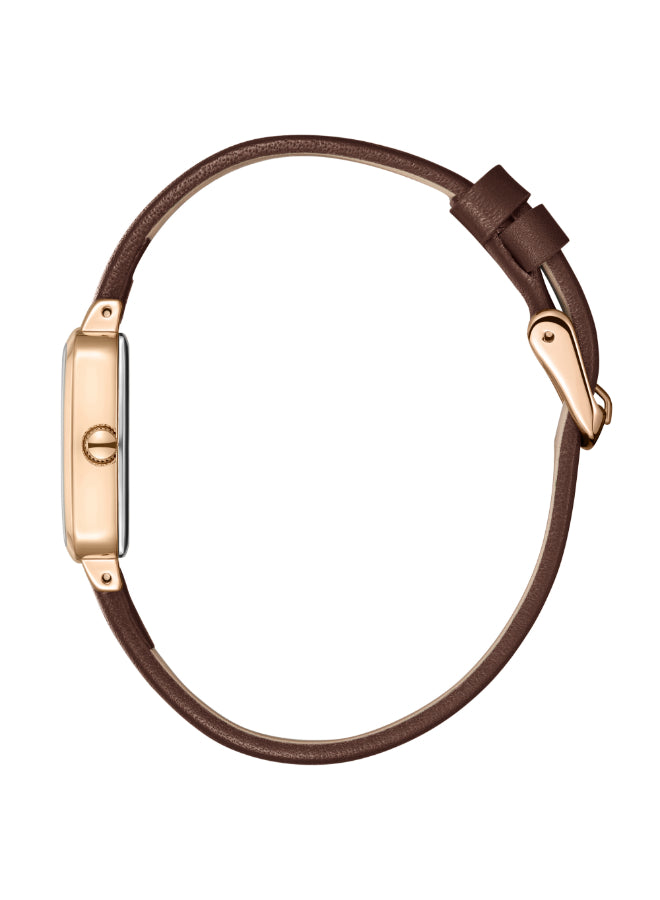 ساعة لي كوبر النسائية التناظرية ذات المينا السوداء - LC08151.552