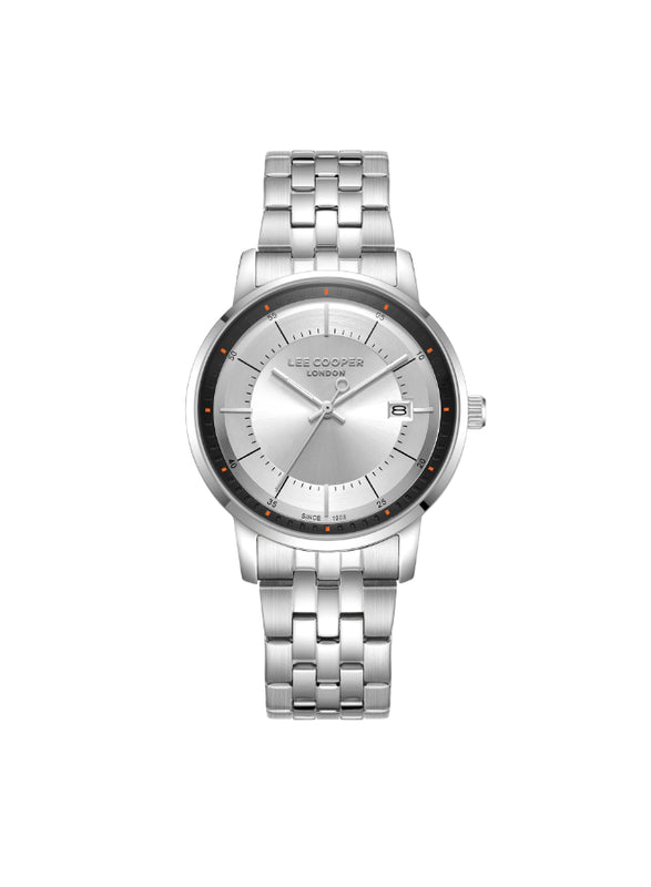 ساعة لي كوبر الرجالية التناظرية ذات المينا الفضية - LC08164.330