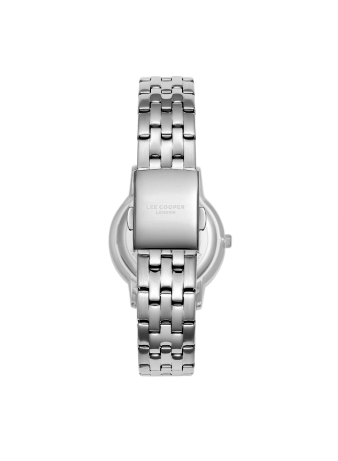 ساعة لي كوبر النسائية التناظرية ذات المينا الفضية - LC08165.330