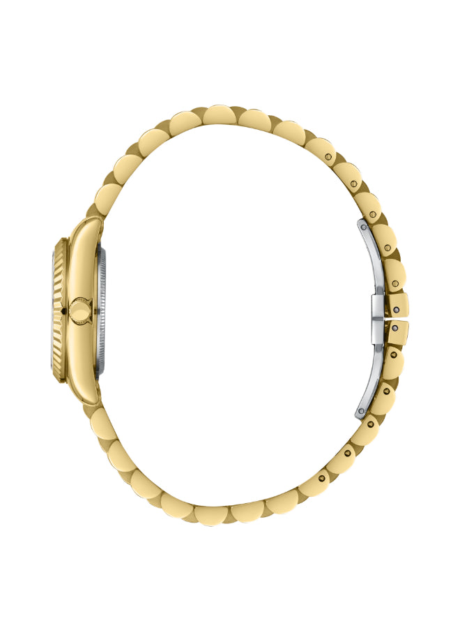 ساعة لي كوبر النسائية التناظرية ذات المينا المصنوع من عرق اللؤلؤ - LC08167.120