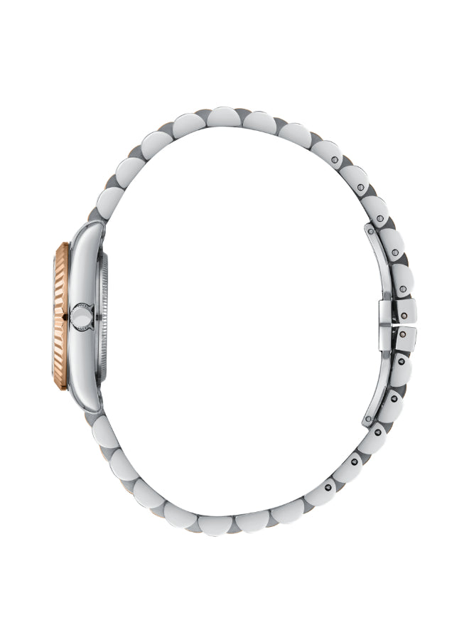 ساعة لي كوبر النسائية التناظرية ذات المينا المصنوع من عرق اللؤلؤ - LC08167.520