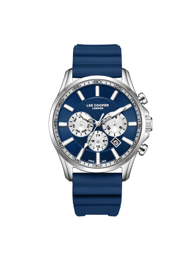 ساعة لي كوبر الرجالية متعددة الوظائف بمينا أزرق داكن - LC08170.399