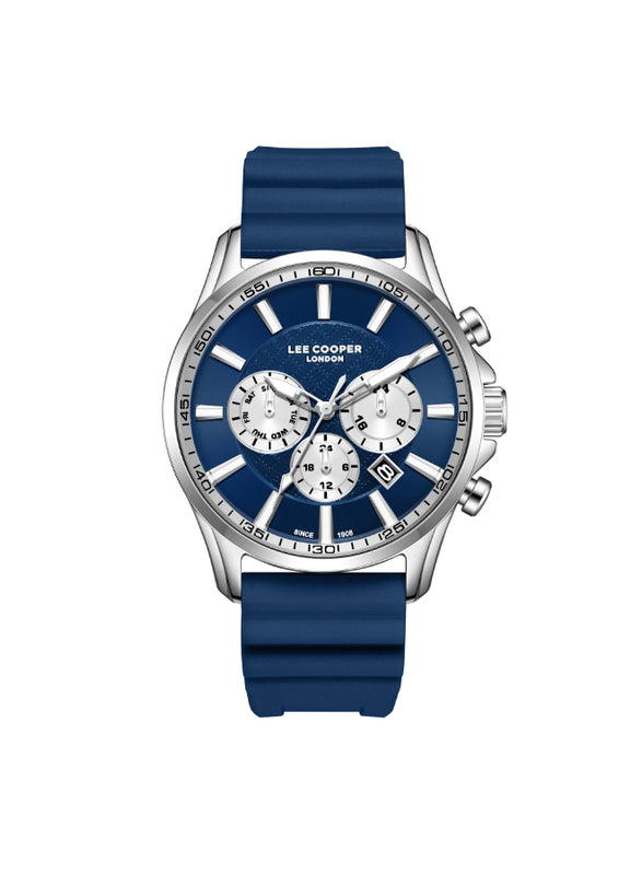 ساعة لي كوبر الرجالية متعددة الوظائف بمينا أزرق داكن - LC08170.399
