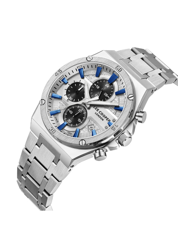 Lee Cooper Men's Multi Function Silver/Blue Dial Watch - LC08171.300