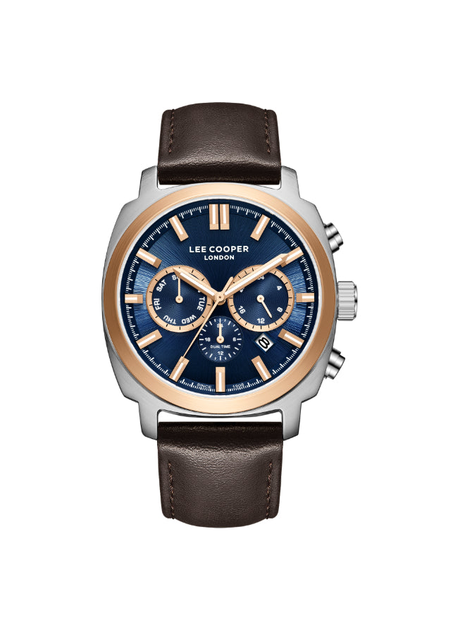 ساعة لي كوبر الرجالية متعددة الوظائف بمينا أزرق داكن - LC08172.592