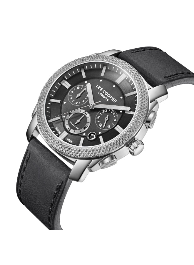 ساعة لي كوبر الرجالية متعددة الوظائف بمينا أزرق داكن - LC08178.399