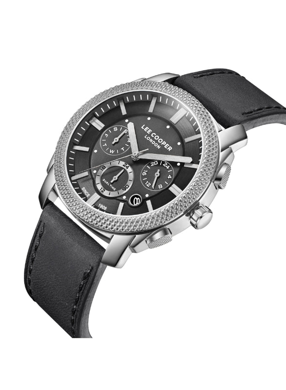 ساعة لي كوبر الرجالية متعددة الوظائف بمينا أزرق داكن - LC08178.399