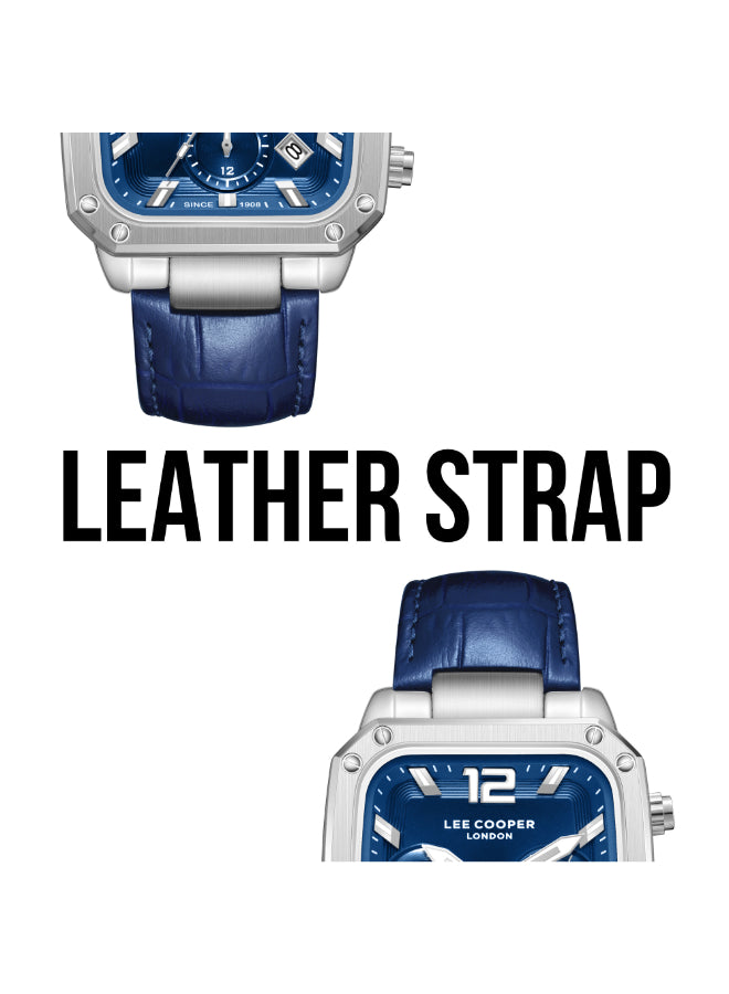 ساعة لي كوبر الرجالية متعددة الوظائف بمينا أزرق داكن - LC08184.399