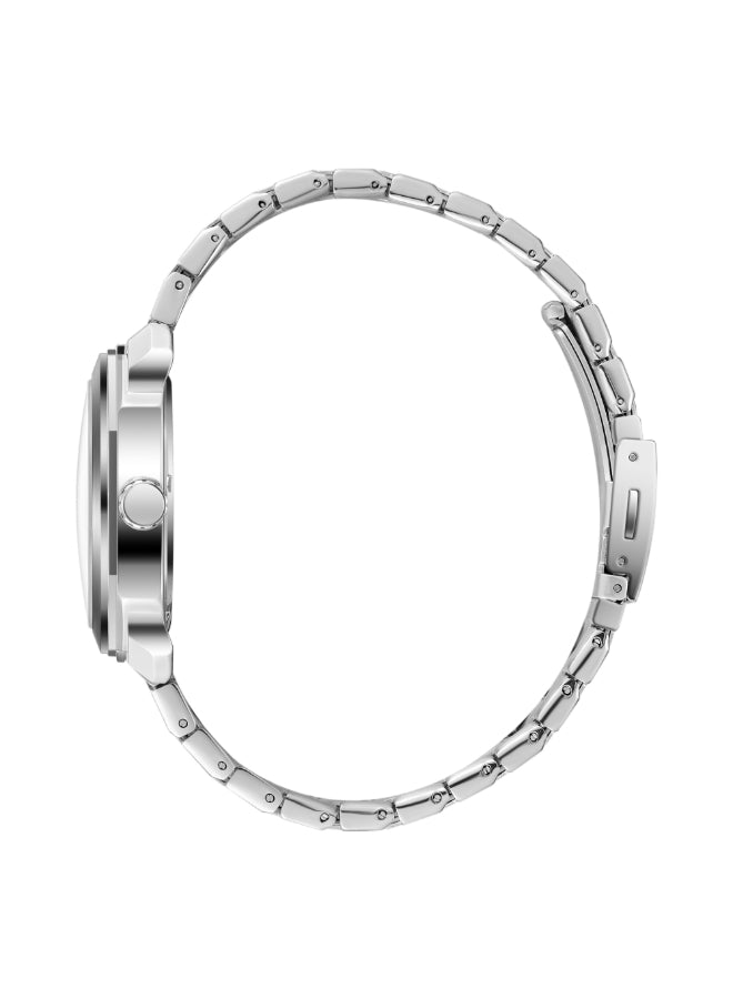 ساعة لي كوبر الرجالية التناظرية ذات المينا الفضية - LC08185.330