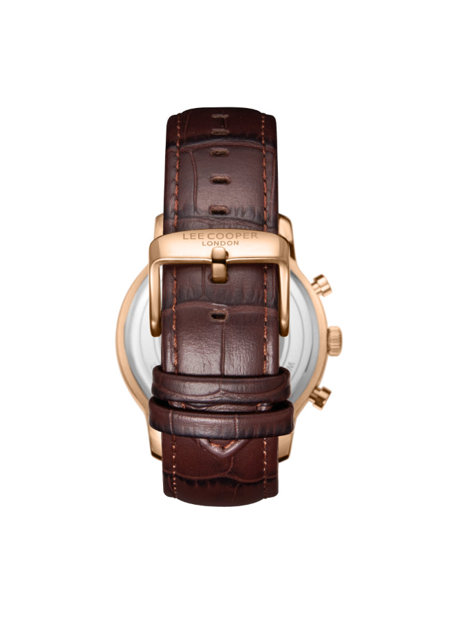 ساعة لي كوبر الرجالية متعددة الوظائف بمينا أزرق داكن - LC08186.492