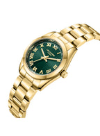 ساعة لي كوبر النسائية التناظرية ذات المينا الأخضر الداكن - LC08190.170