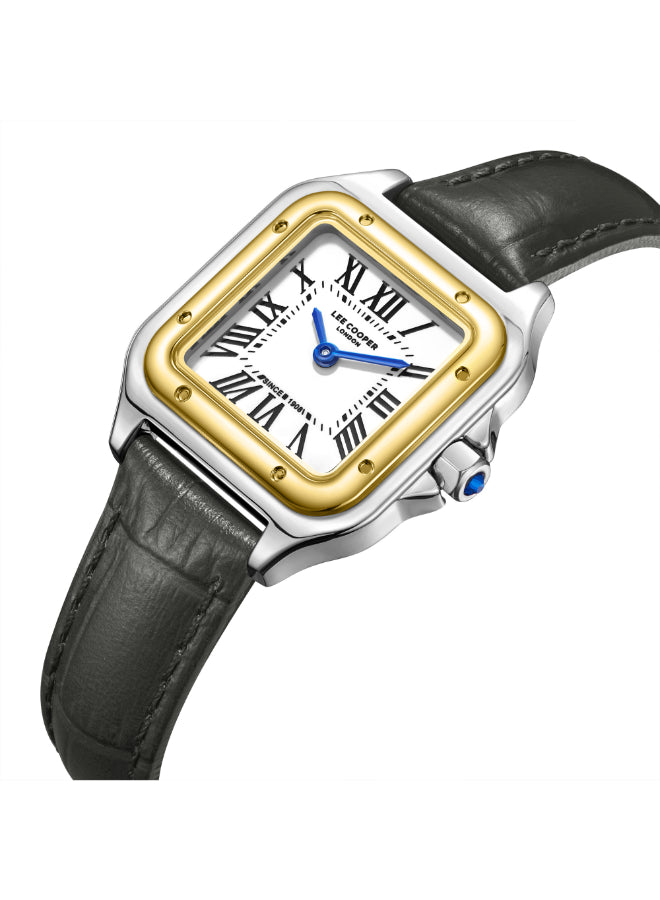 ساعة لي كوبر النسائية التناظرية ذات المينا البيضاء - LC08191.231