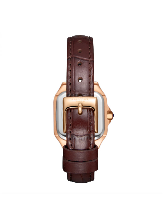 ساعة لي كوبر النسائية التناظرية ذات المينا البيضاء - LC08191.431