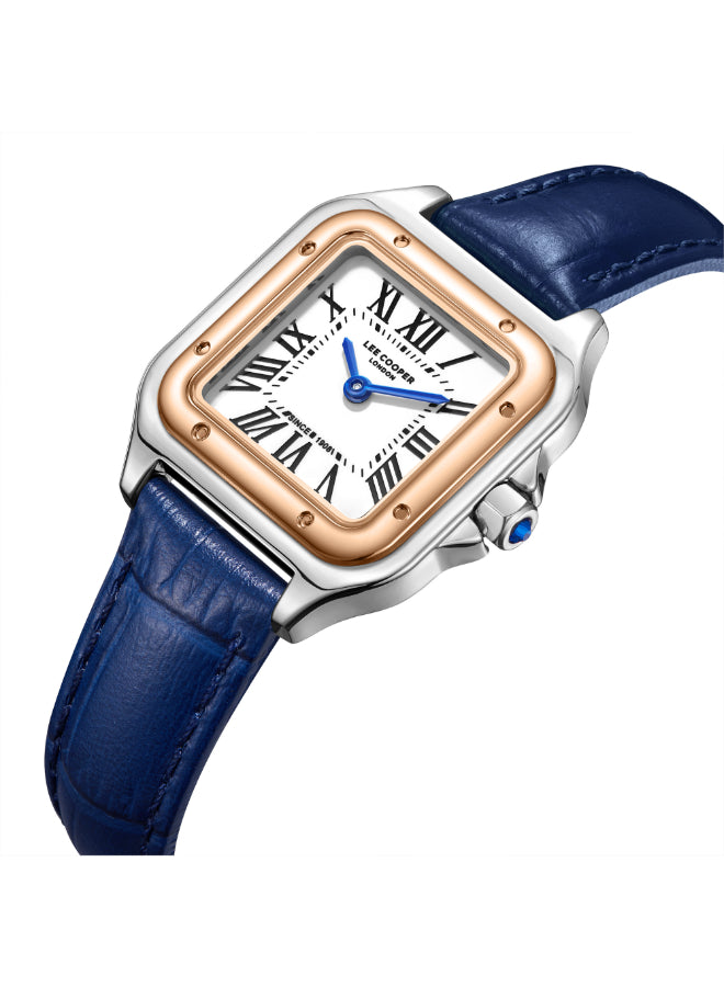 ساعة لي كوبر النسائية التناظرية ذات المينا البيضاء - LC08191.539