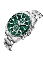 ساعة لي كوبر الرجالية متعددة الوظائف بمينا أخضر داكن - LC08217.370