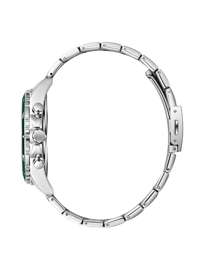 ساعة لي كوبر الرجالية متعددة الوظائف بمينا أخضر داكن - LC08217.370