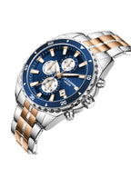 ساعة لي كوبر الرجالية متعددة الوظائف بمينا أزرق داكن - LC08217.590