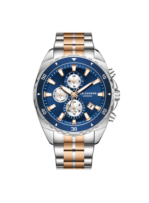 ساعة لي كوبر الرجالية متعددة الوظائف بمينا أزرق داكن - LC08217.590