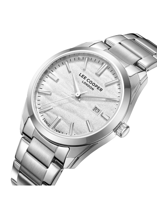 ساعة لي كوبر الرجالية التناظرية ذات المينا الفضية - LC08231.330