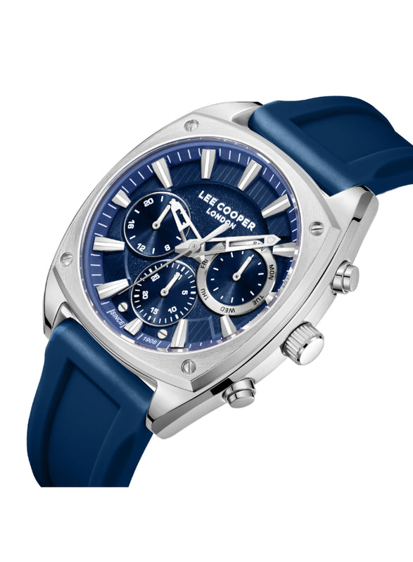 ساعة لي كوبر الرجالية متعددة الوظائف بمينا أزرق داكن - LC08237.399