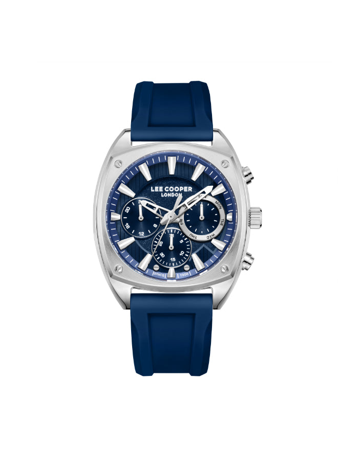 ساعة لي كوبر الرجالية متعددة الوظائف بمينا أزرق داكن - LC08237.399