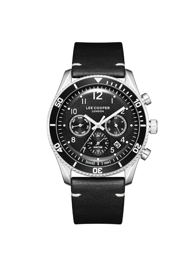ساعة لي كوبر الرجالية متعددة الوظائف ذات المينا السوداء - LC08260.351