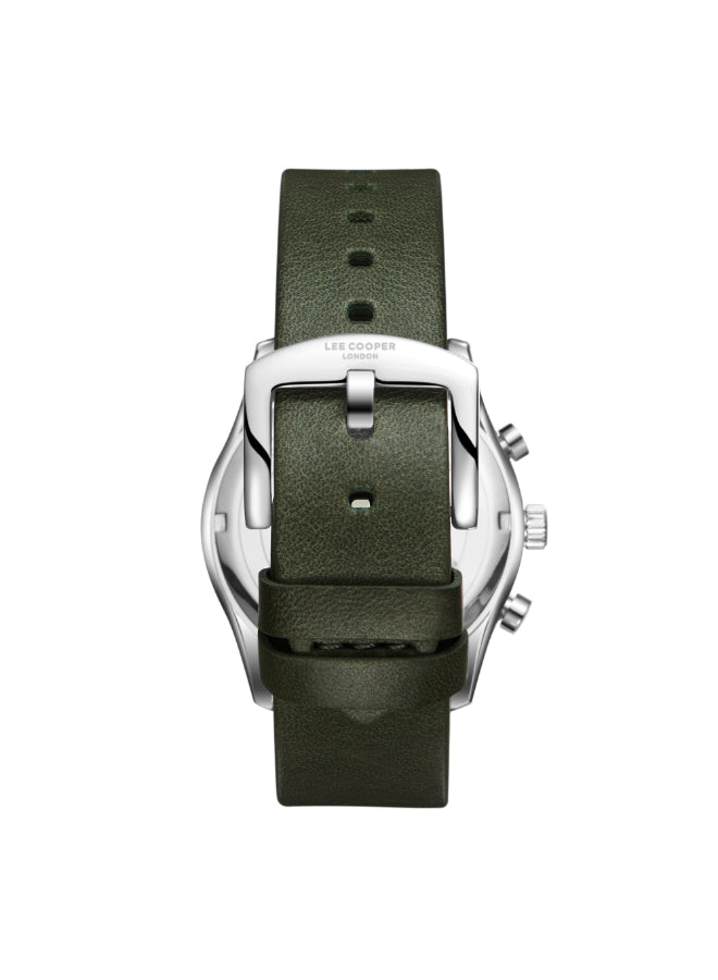 ساعة لي كوبر الرجالية متعددة الوظائف بمينا أخضر داكن - LC08260.675