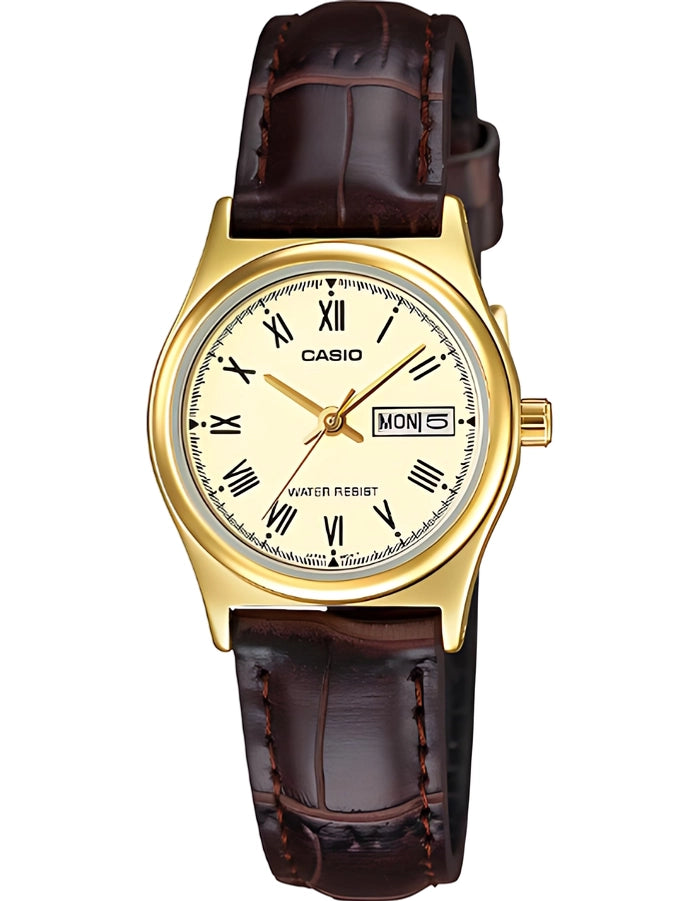 CASIO Women Analog Gold Dial Watch - LTP-V006GL-9B