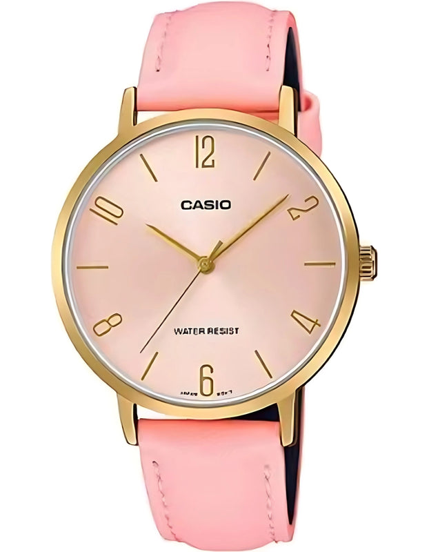 CASIO Women's Analog Pink Dial Watch - LTP-VT01GL-4BUDF