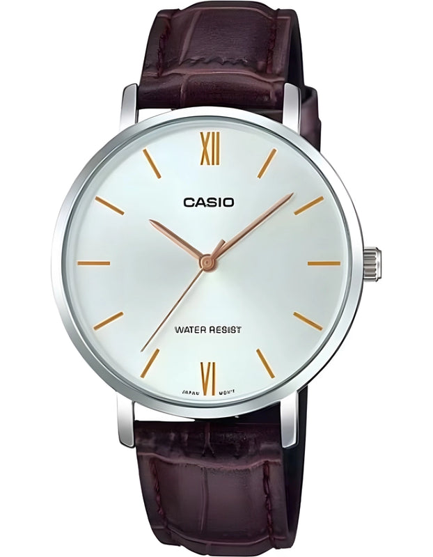 CASIO Womens's Analog White Dial Watch - LTP-VT01L-7B2UDF